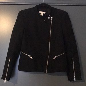 Black faux suede moto-esque jacket